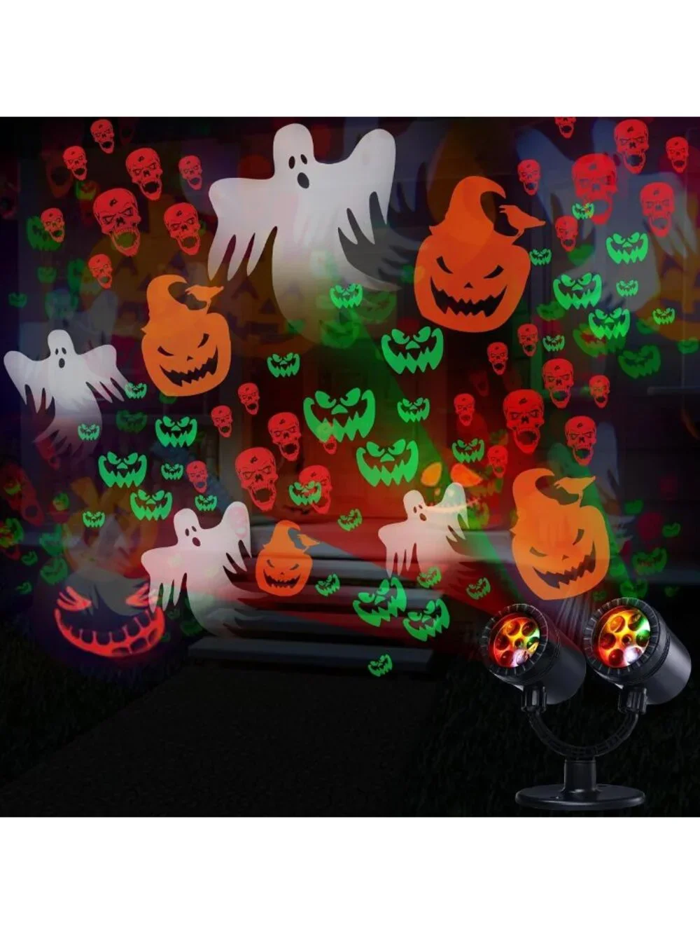 Dynamic Halloween Projector Lights - Waterproof Ghost & Pumpkin Decor for Home